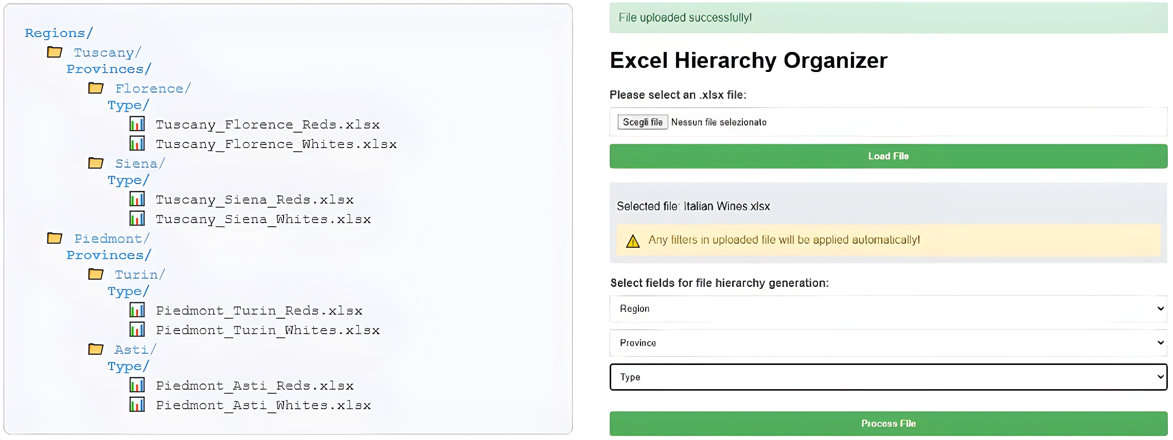 Excel Hierarchy Organizer Preview